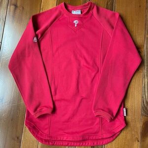 Philadelphia Phillies Majestic Athletic Red Crewneck Sweatshirt